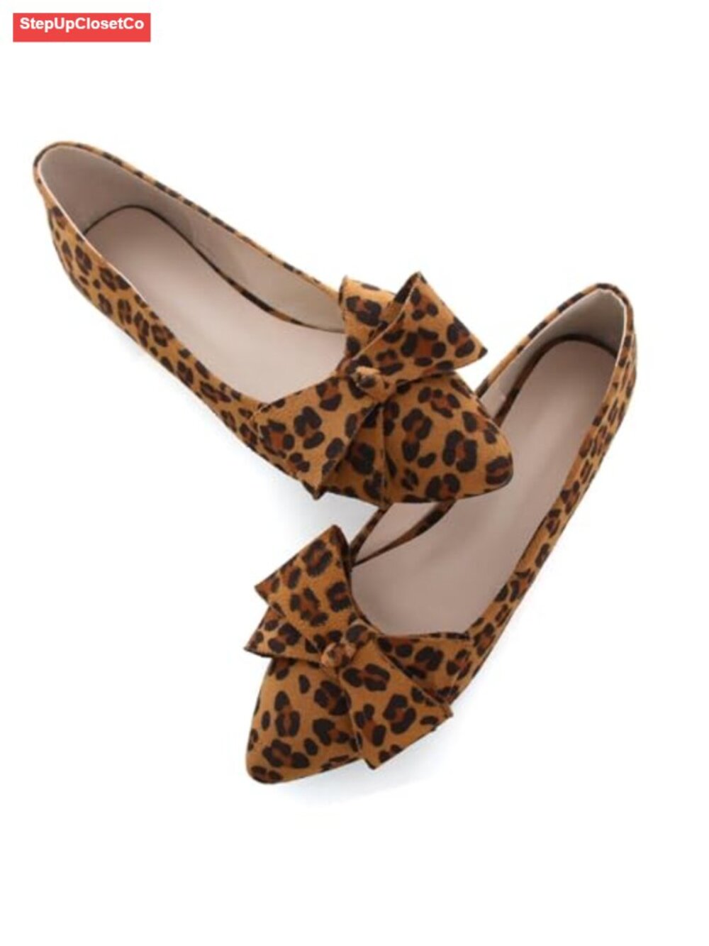 Womens Pointed Toe Bowknot Slip On Ballet Flats Memory Foam Dress Shoes